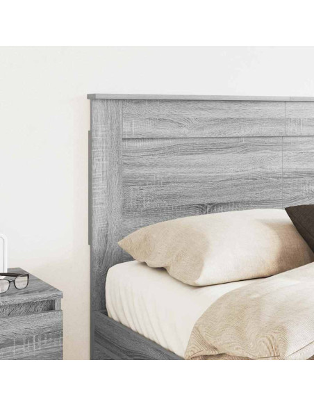 Testiera con testiera Grigio Sonoma 135 cm Legno multistrato