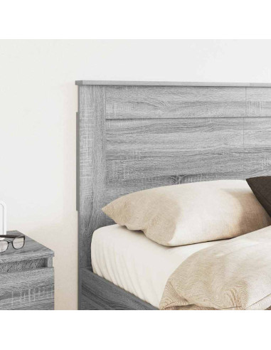 Testiera con testiera Grigio Sonoma 120 cm Legno multistrato