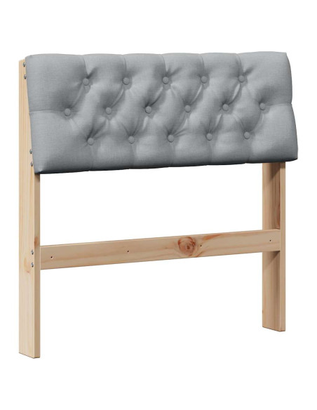 Testiera imbottita Grigio chiaro 75 cm Pino massello