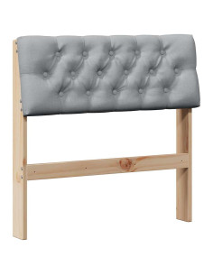 Testiera imbottita Grigio chiaro 80 cm Pino massello