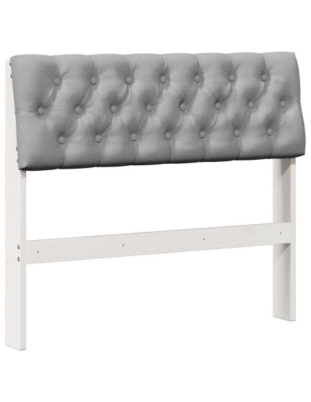 Testiera imbottita Grigio chiaro 90 cm Pino massello