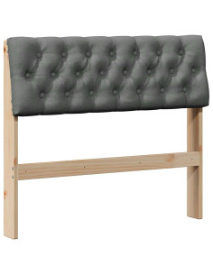 Testiera imbottita Grigio scuro 90 cm Pino massello