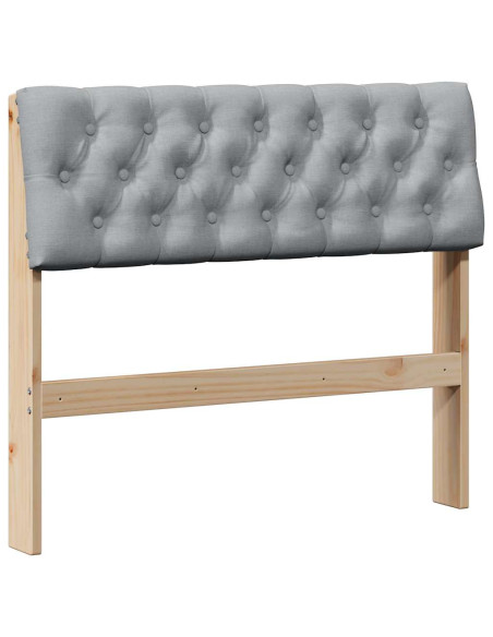 Testiera imbottita Grigio chiaro 90 cm Pino massello