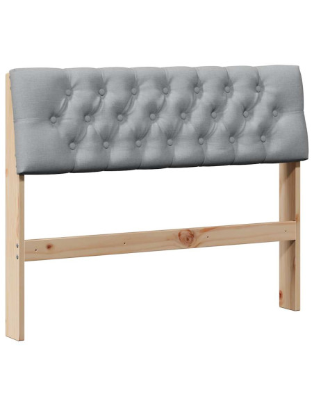 Testiera imbottita Grigio chiaro 100 cm Pino massello