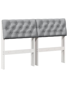 Testiera imbottita Grigio chiaro 120 cm Pino massello