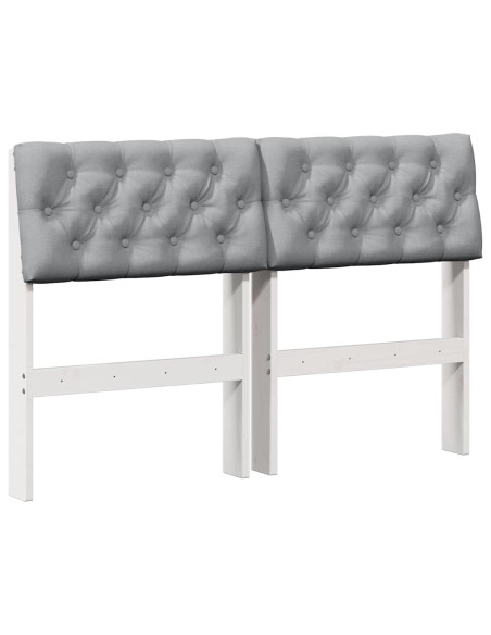 Testiera imbottita Grigio chiaro 120 cm Pino massello