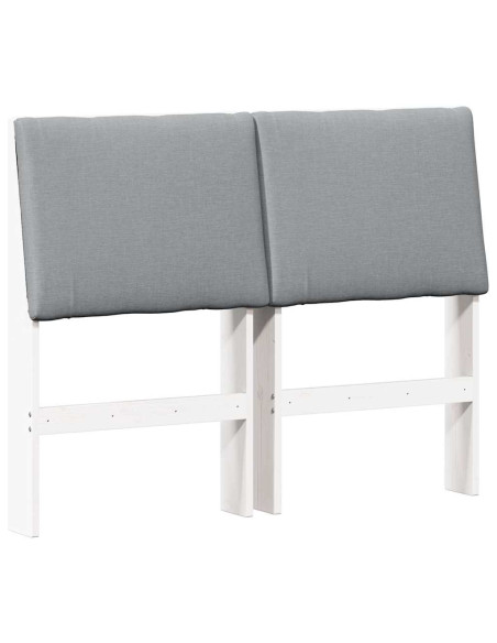 Testiera imbottita Grigio chiaro 135 cm Pino massello