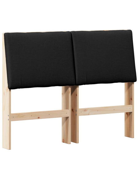 Testiera imbottita Nero 120 cm Pino massello