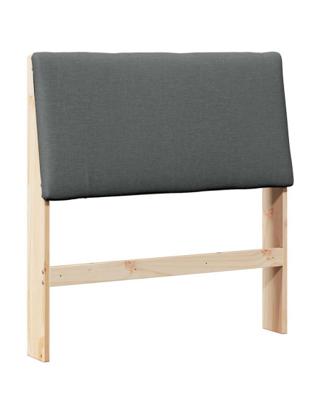 Testiera imbottita Grigio scuro 100 cm Pino massello