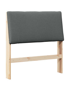 Testiera imbottita Grigio scuro 90 cm Pino massello