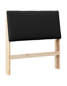 Testiera imbottita Nero 90 cm Pino massello