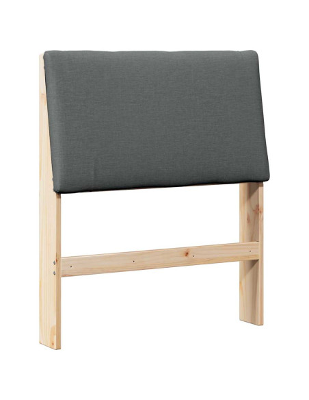 Testiera imbottita Grigio scuro 80 cm Pino massello