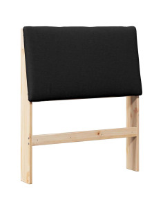 Testiera imbottita Nero 80 cm Pino massello