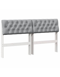 Testiera imbottita Grigio chiaro 140 cm Pino massello