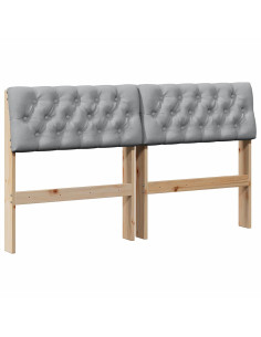 Testiera imbottita Grigio chiaro 140 cm Pino massello