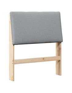Testiera imbottita Grigio chiaro 75 cm Pino massello