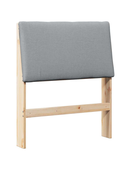 Testiera imbottita Grigio chiaro 75 cm Pino massello