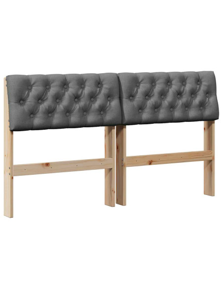 Testiera imbottita Grigio scuro 150 cm Pino massello