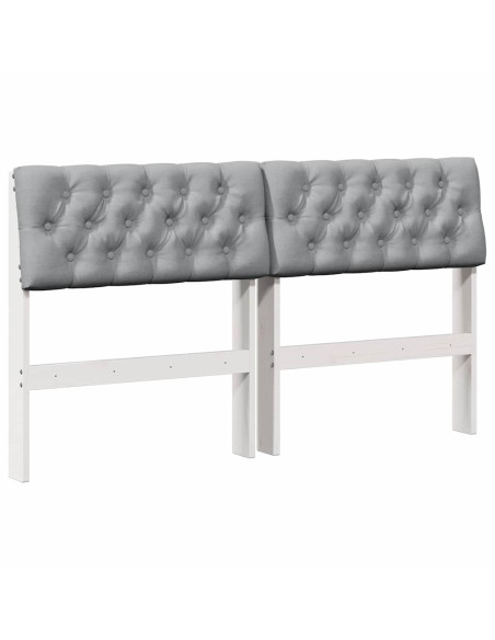 Testiera imbottita Grigio chiaro 160 cm Pino massello