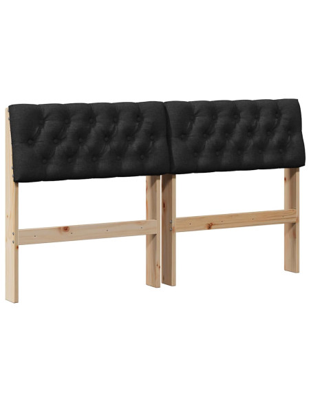 Testiera imbottita Nero 160 cm Pino massello