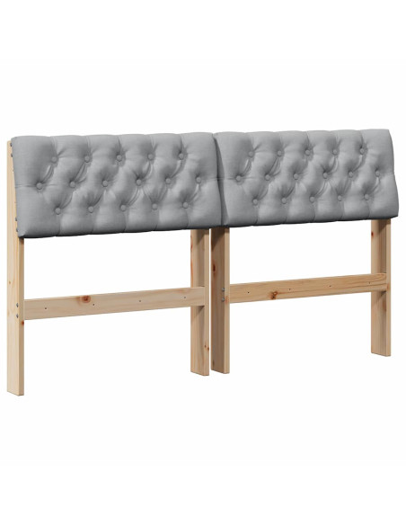 Testiera imbottita Grigio chiaro 160 cm Pino massello