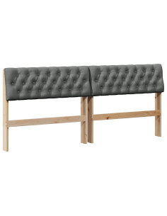 Testiera imbottita Grigio scuro 180 cm Pino massello