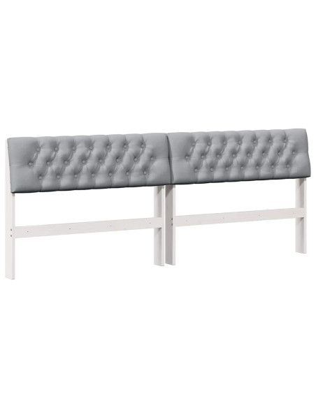 Testiera imbottita Grigio chiaro 200 cm Pino massello