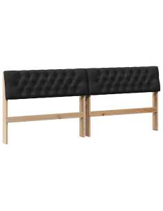 Testiera imbottita Nero 200 cm Pino massello