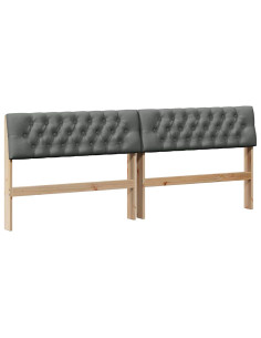 Testiera imbottita Grigio scuro 200 cm Pino massello