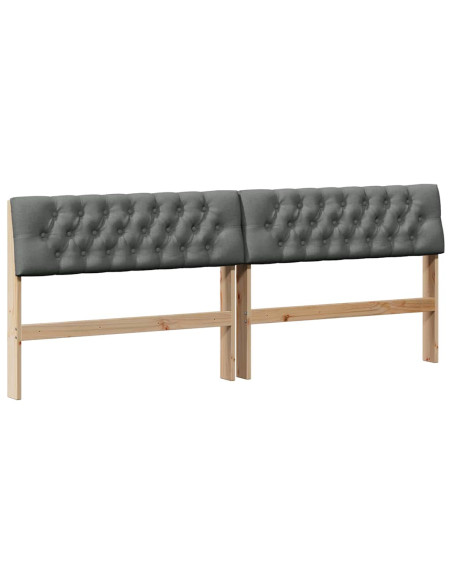 Testiera imbottita Grigio scuro 200 cm Pino massello