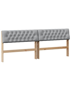 Testiera imbottita Grigio chiaro 200 cm Pino massello