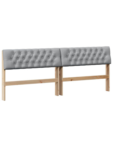 Testiera imbottita Grigio chiaro 200 cm Pino massello