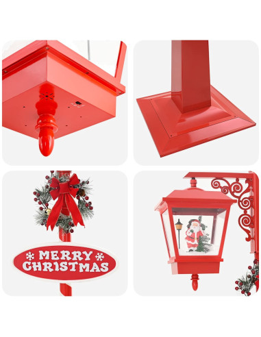 Lampada Stradale di Natale con 2 Lanterns con 18 LED Rosso
