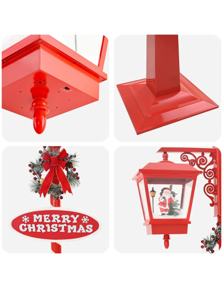 Lampada Stradale di Natale con 2 Lanterns con 18 LED Rosso