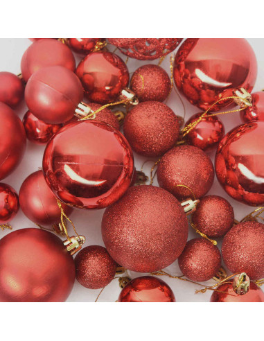 Set di Palle di Natale con 300 LED 120 pcs Rosso Plastica