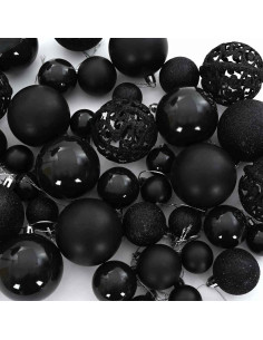 Set di Palle di Natale con 300 LED 120 pcs Nero Plastica 2