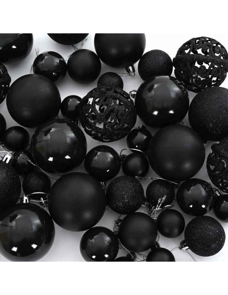 Set di Palle di Natale con 300 LED 120 pcs Nero Plastica