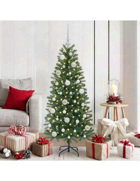 Set di Palle di Natale con 150 LED 61 pcs Bianco Plastica