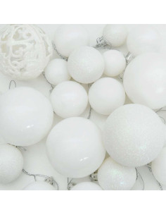 Set di Palle di Natale con 300 LED 120 pcs Bianco Plastica 2
