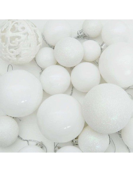 Set di Palle di Natale con 300 LED 120 pcs Bianco Plastica