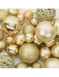 Set di Palle di Natale con 150 LED 61 pcs Oro Plastica 2