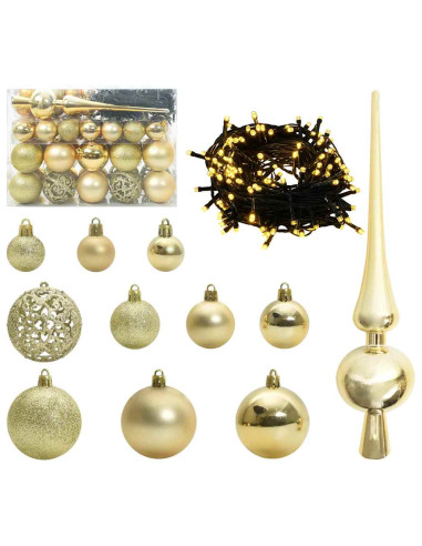 Set di Palle di Natale con 150 LED 61 pcs Oro Plastica