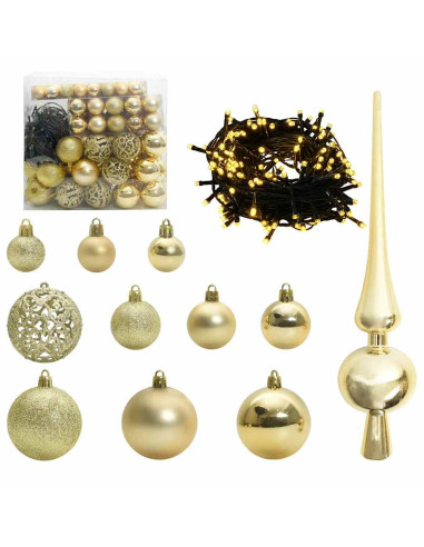 Set di Palle di Natale con 300 LED 120 pcs Oro Plastica