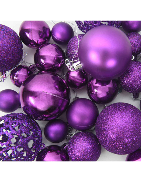 Set di Palle di Natale con 150 LED 61 pcs Lillà Plastica