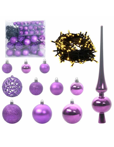 Set di Palle di Natale con 300 LED 120 pcs Lillà Plastica