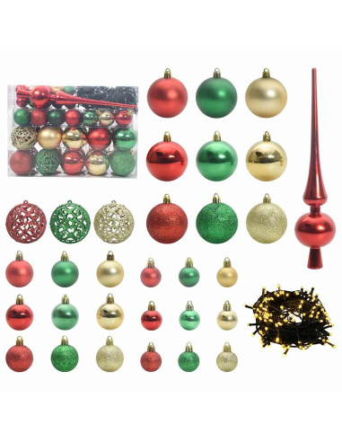 Set di Palle di Natale con 150 LED 61 pcs Multicolore Plastica