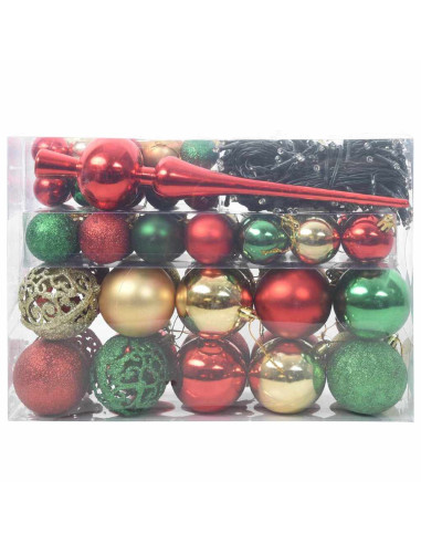 Set di Palle di Natale con 150 LED 61 pcs Multicolore Plastica
