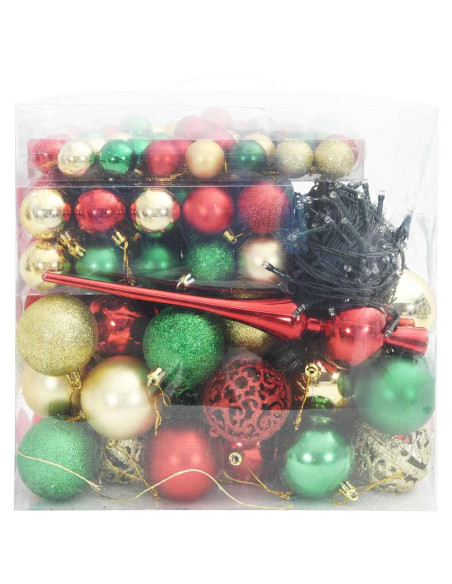 Set di Palle di Natale con 300 LED 120 pcs Multicolore Plastica