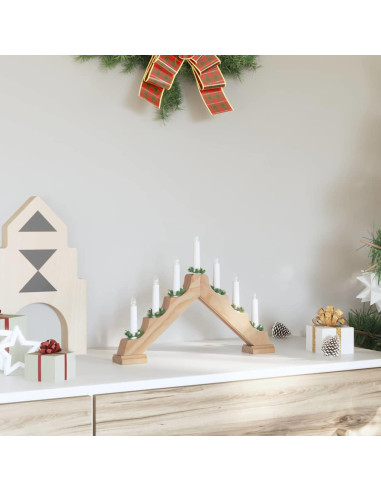 Ponte con Candele di Natale con 7 LED Marrone 39.5 x 5 x 29 cm