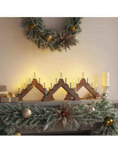 Ponte con Candele di Natale 3 pcs Marrone 39.5 x 5 x 29 cm